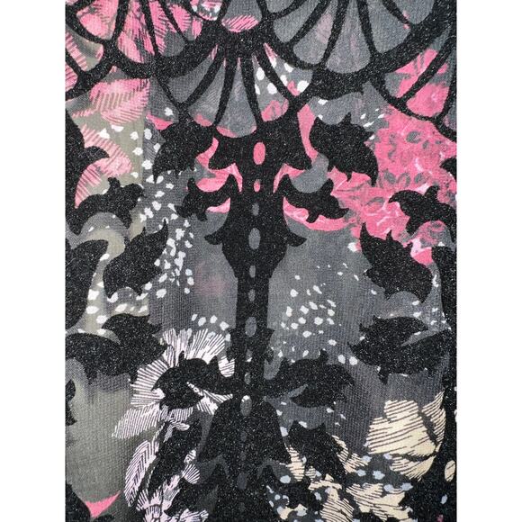 Christopher & Banks Cardigan Jacket Medium Petite Burnout Velvet Whisigoth MP PM - Picture 5 of 10